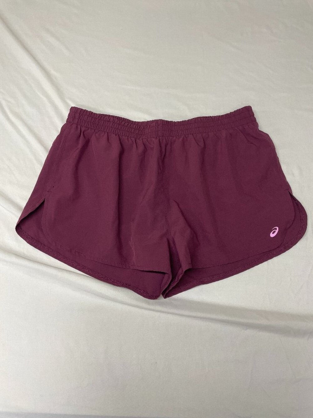 Wine colored Asics running shorts